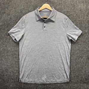 Proof 72 Hour Merino Wool Polo Shirt Mens Medium Gray Short Sleeve Huckberry